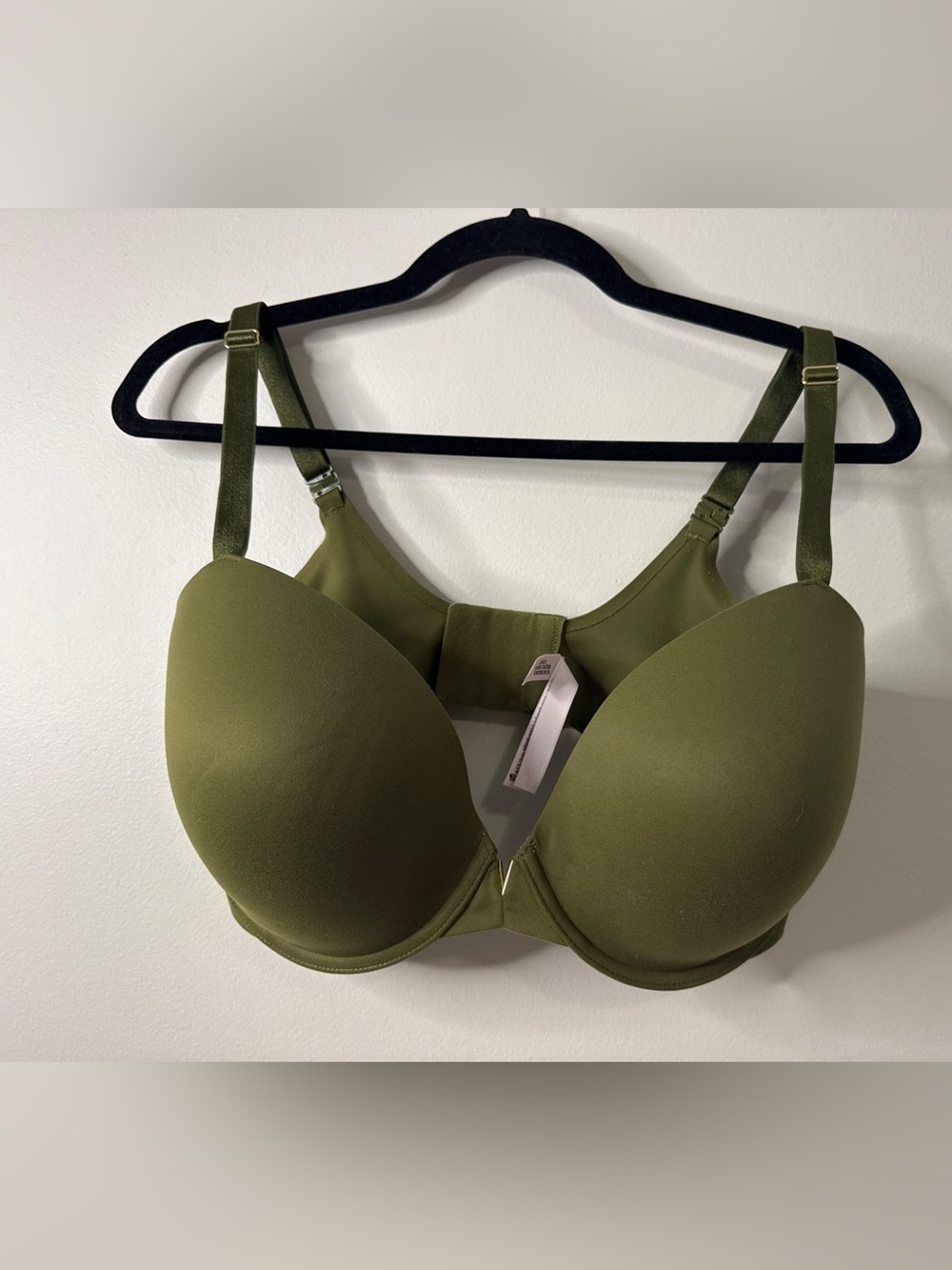 Victoriaβs Secret Olive Green Lined Demi Bra 36G Gold V Convertible